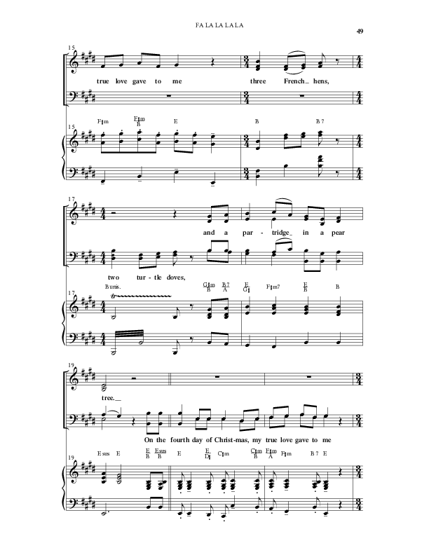 Fa La La La La (13 Song Collection) Song 4 (Piano SATB) (Word Music Choral)