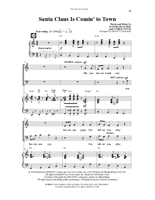 Fa La La La La (13 Song Collection) Song 6 (Piano SATB) (Word Music Choral)