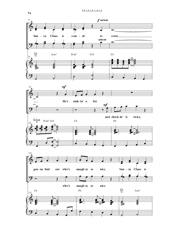 Fa La La La La (13 Song Collection) Song 6 (Piano SATB) (Word Music Choral)