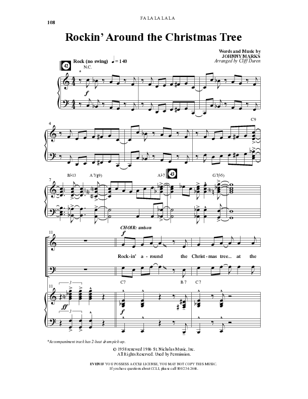 Fa La La La La (13 Song Collection) Song 8 (Piano SATB) (Word Music Choral)