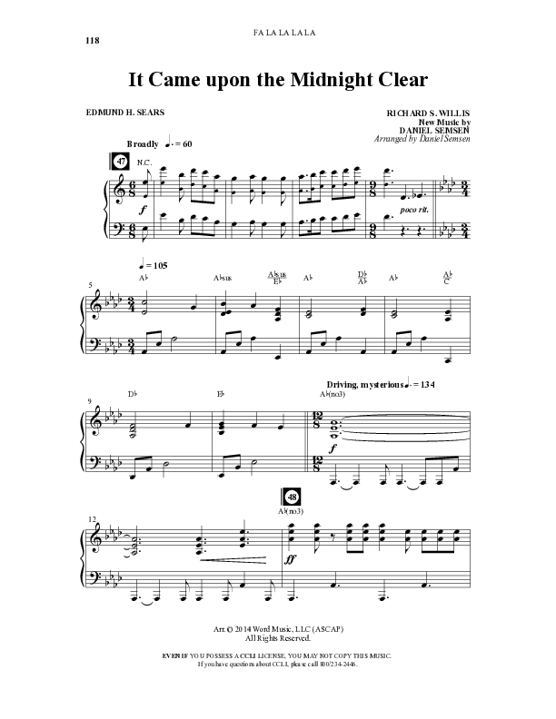 Fa La La La La (13 Song Collection) Song 9 (Piano SATB) (Word Music Choral)