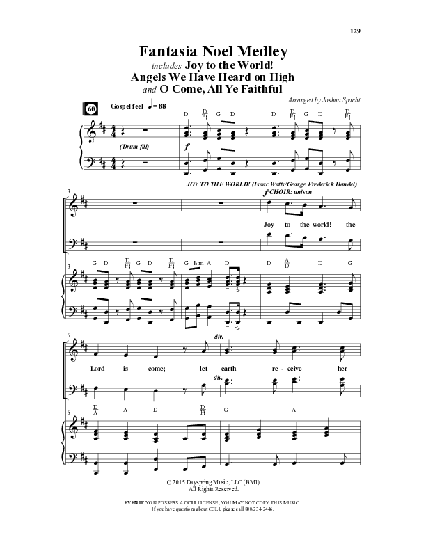 Fantasia Noel (11 Song Collection) Song 10 (Piano SATB) (Word Music Choral)