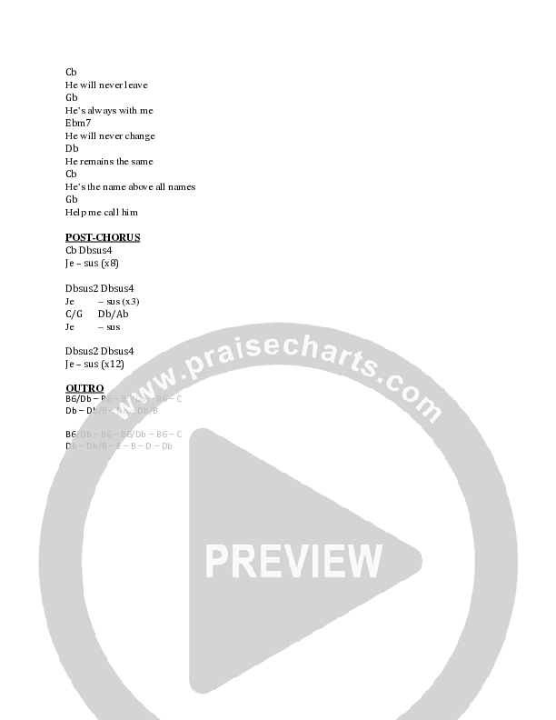 Jesus Chord Chart (Faith City Music / Tim Bowman Jr.)