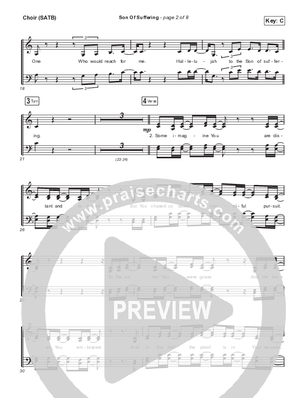 Son Of Suffering (Live) Choir Sheet (SATB) (Matt Redman)