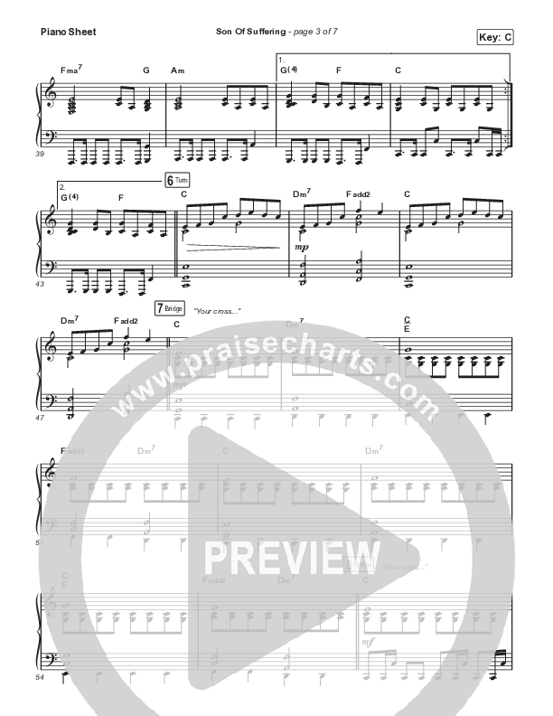 Son Of Suffering (Live) Piano Sheet (Matt Redman)