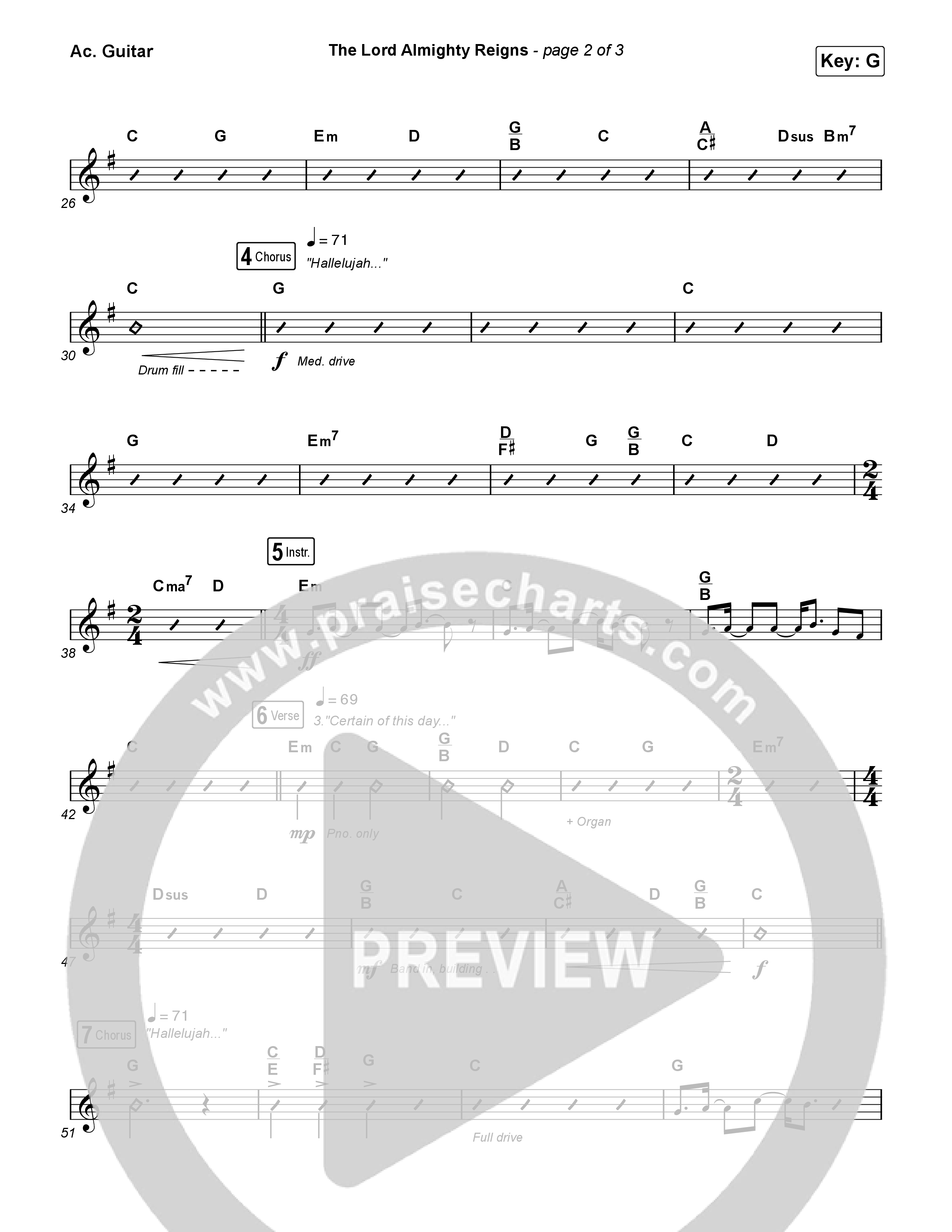 The Lord Almighty Reigns (Choral Anthem SATB) Acoustic Guitar (Keith & Kristyn Getty / Arr. Luke Gambill)