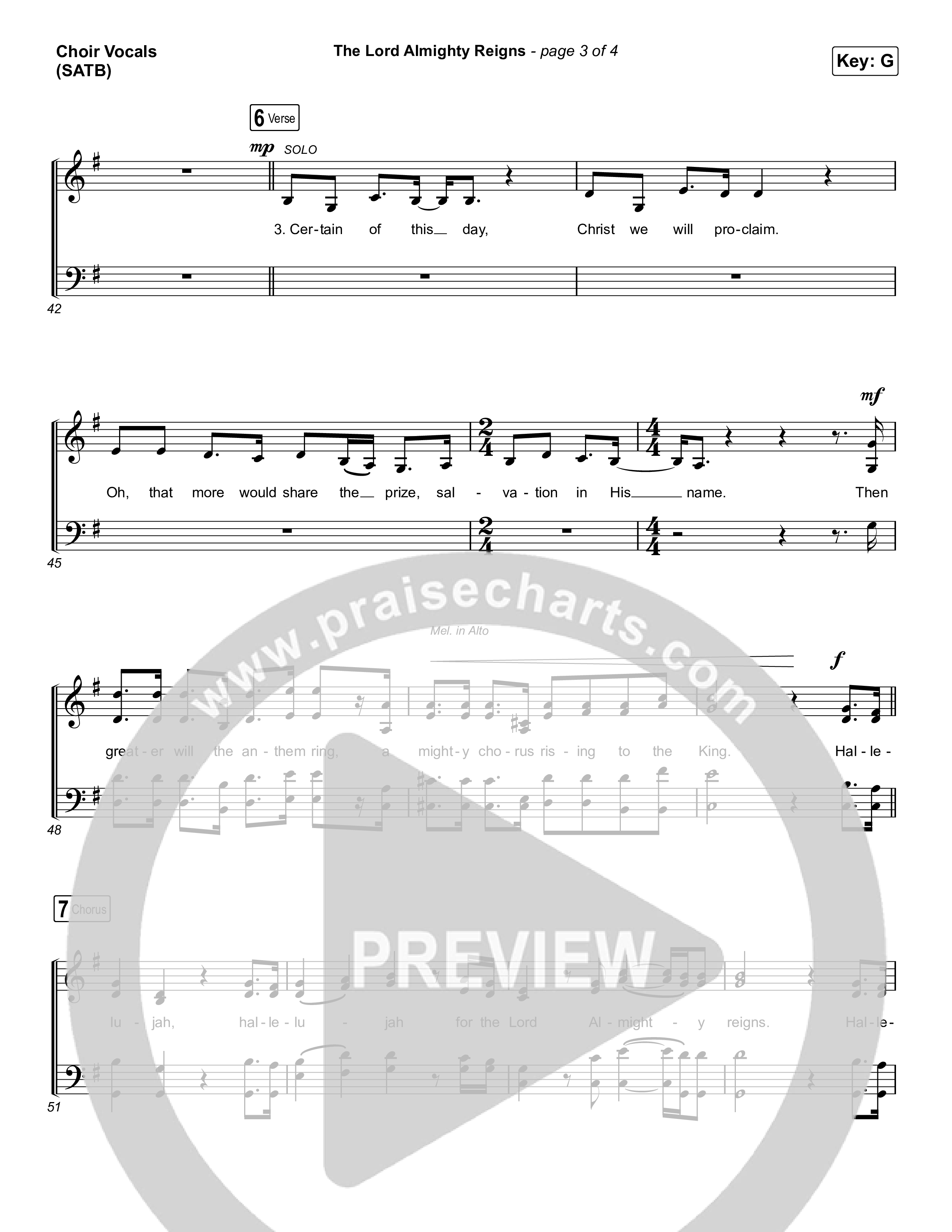 The Lord Almighty Reigns (Choral Anthem SATB) Choir Sheet (SATB) (Keith & Kristyn Getty / Arr. Luke Gambill)