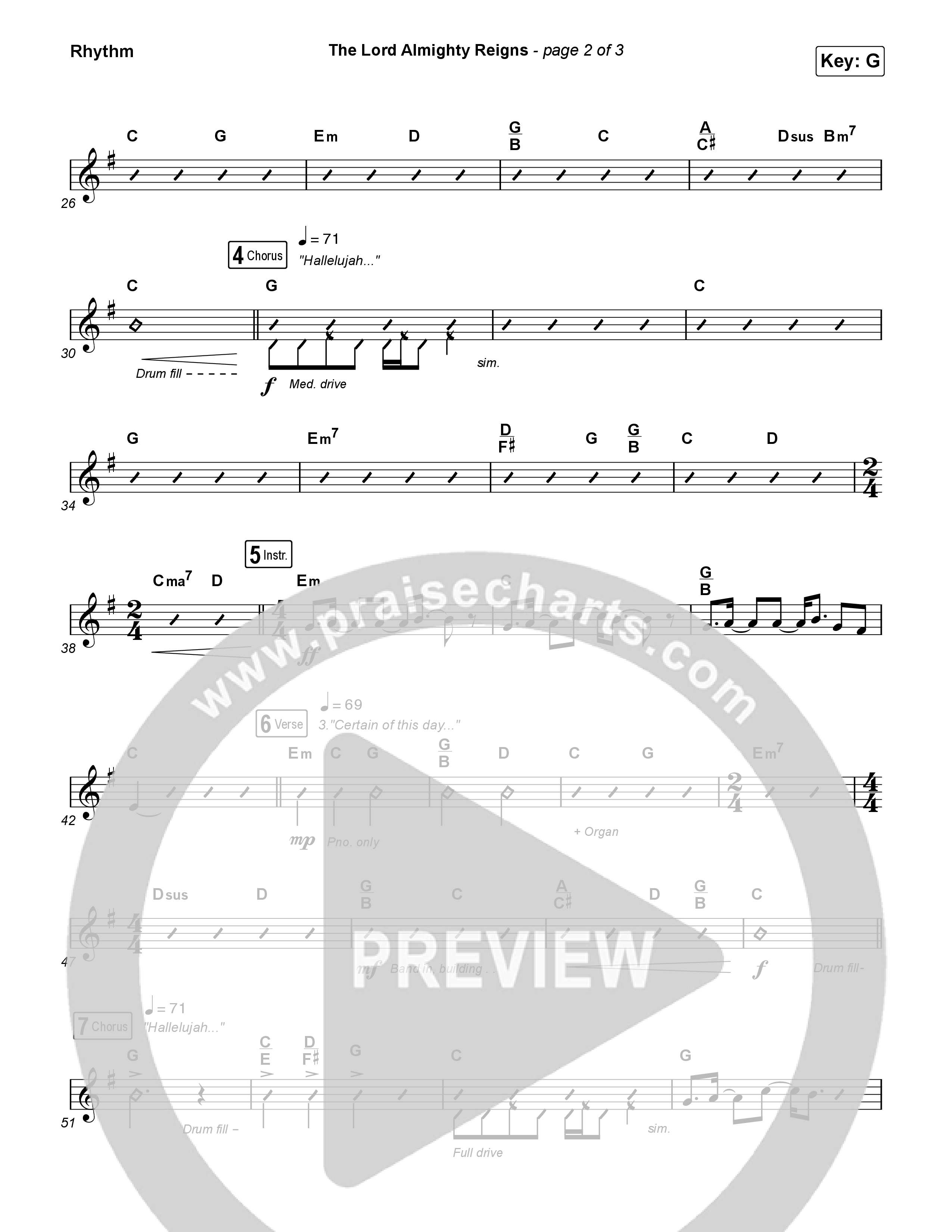 The Lord Almighty Reigns (Choral Anthem SATB) Rhythm Pack (Keith & Kristyn Getty / Arr. Luke Gambill)