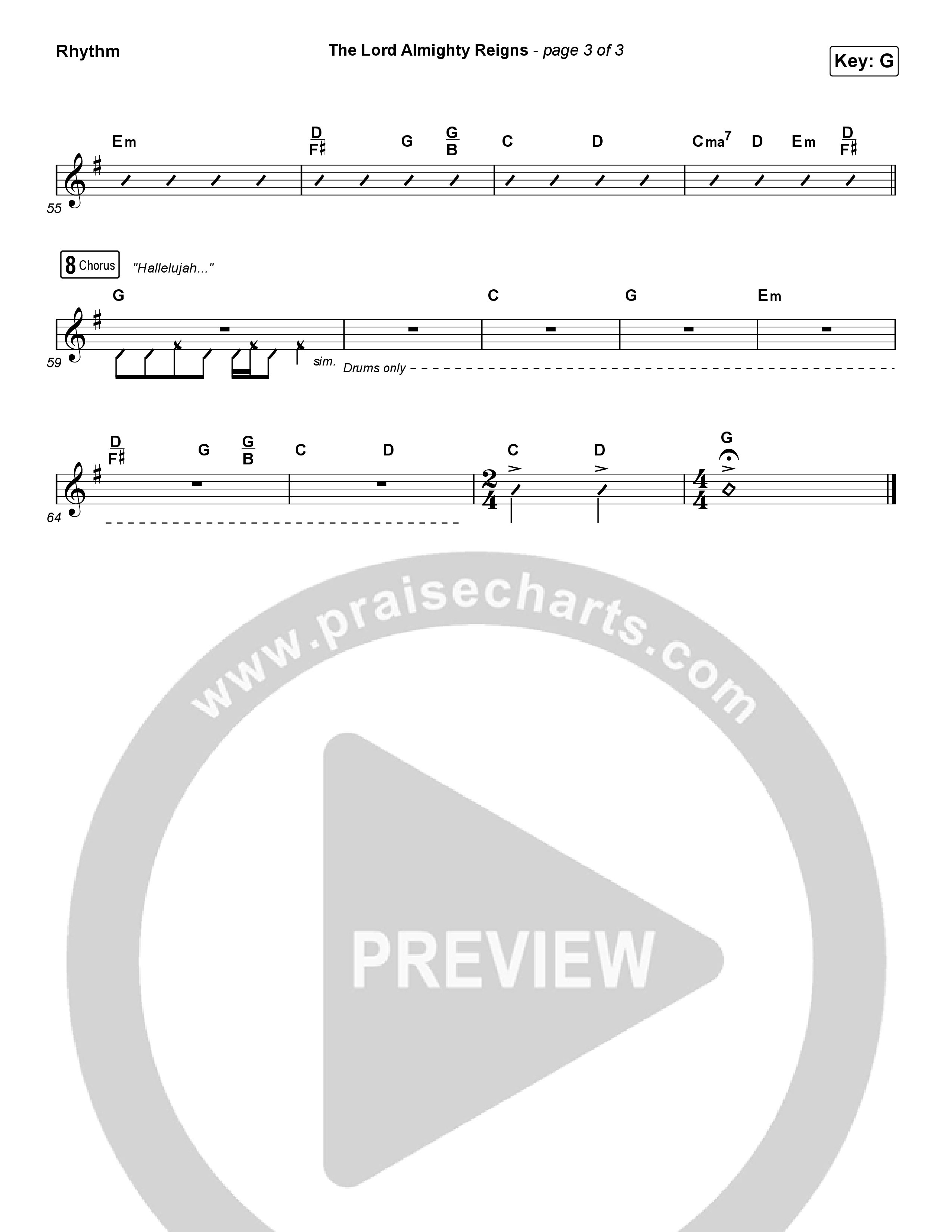 The Lord Almighty Reigns (Choral Anthem SATB) Rhythm Pack (Keith & Kristyn Getty / Arr. Luke Gambill)