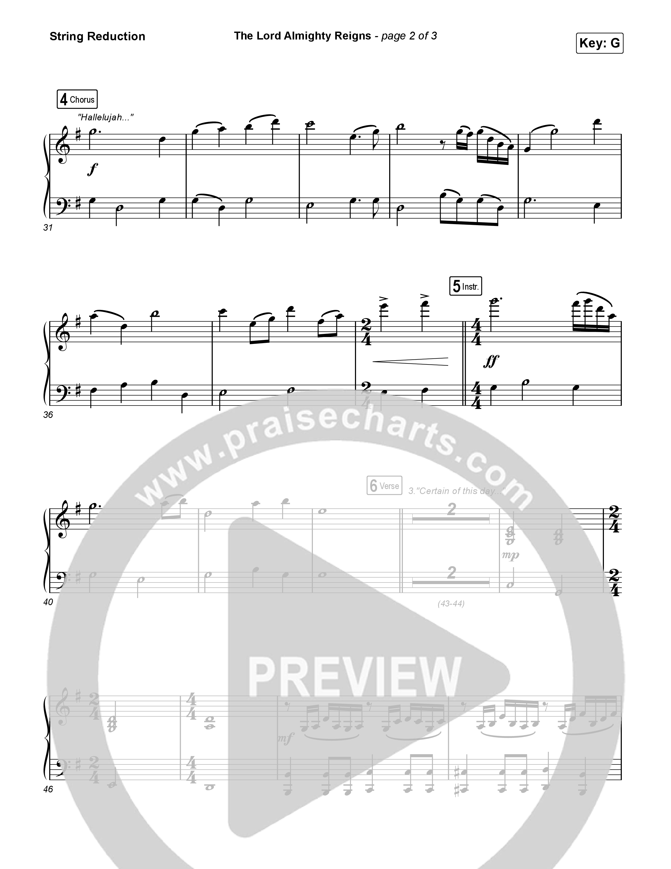 The Lord Almighty Reigns (Choral Anthem SATB) String Reduction (Keith & Kristyn Getty / Arr. Luke Gambill)