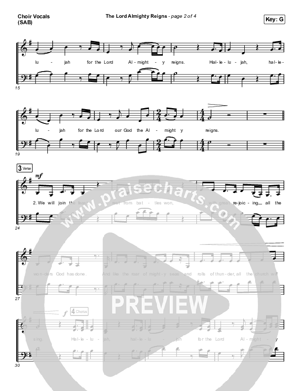 The Lord Almighty Reigns (Worship Choir SAB) Choir Sheet (SAB) (Keith & Kristyn Getty / Arr. Luke Gambill)