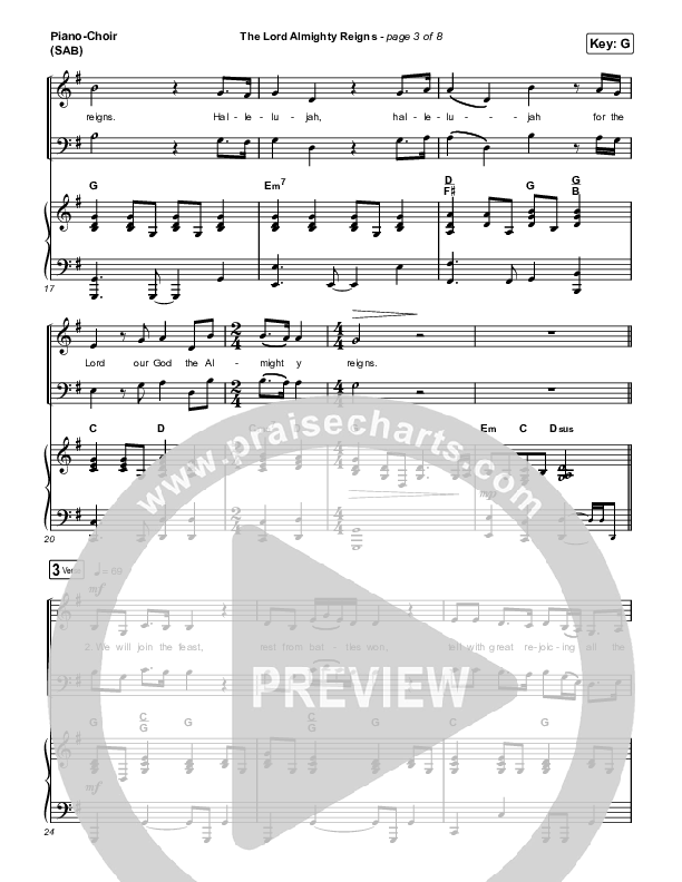 The Lord Almighty Reigns (Worship Choir SAB) Piano/Choir (SAB) (Keith & Kristyn Getty / Arr. Luke Gambill)