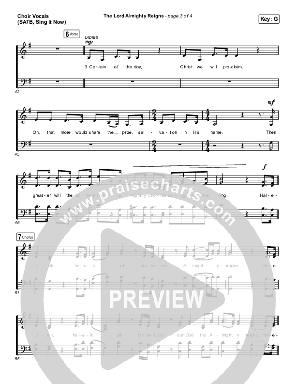 The Lord Almighty Reigns (Sing It Now SATB) Choir Sheet (SATB) (Keith & Kristyn Getty / Arr. Luke Gambill)