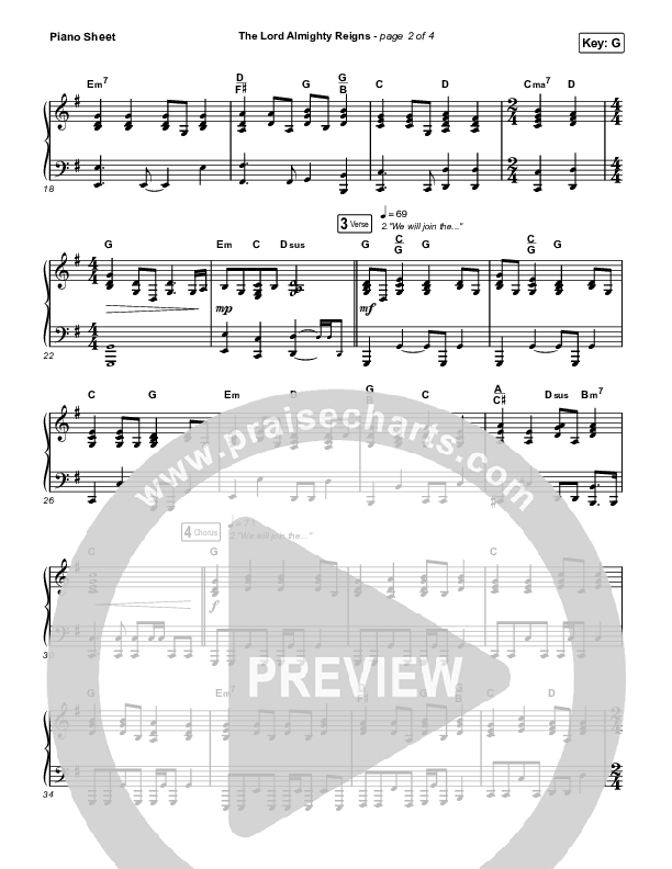 The Lord Almighty Reigns (Sing It Now SATB) Piano Sheet (Keith & Kristyn Getty / Arr. Luke Gambill)