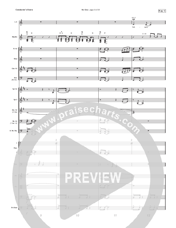 No One (Choral Anthem SATB) Conductor's Score (Elevation Worship / Chandler Moore / Arr. Luke Gambill)