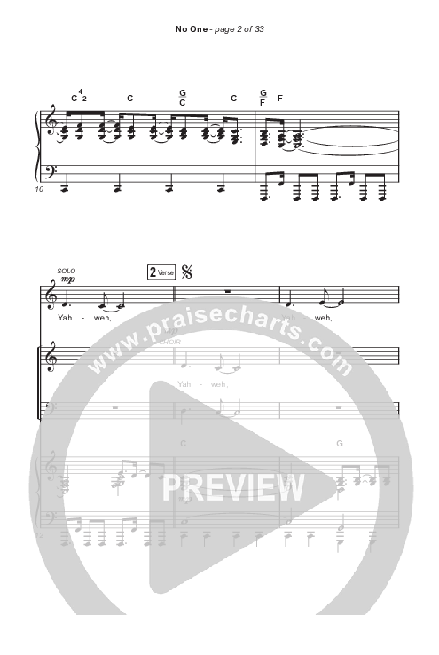 No One (Choral Anthem SATB) Octavo (SATB & Pno) (Elevation Worship / Chandler Moore / Arr. Luke Gambill)
