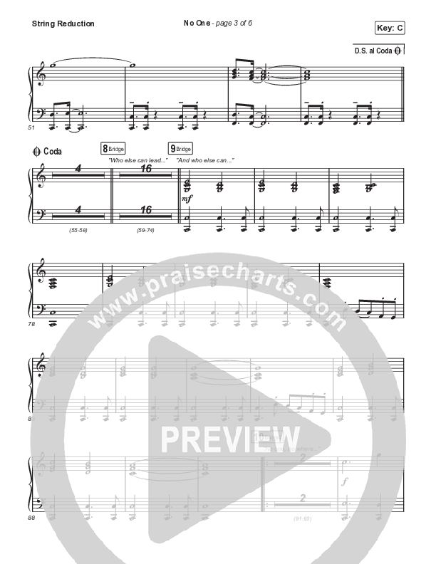 No One (Choral Anthem SATB) String Reduction (Elevation Worship / Chandler Moore / Arr. Luke Gambill)