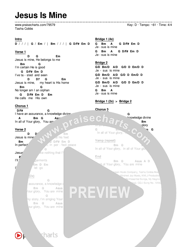 Jesus Is Mine Chords & Lyrics (Tasha Cobbs Leonard)