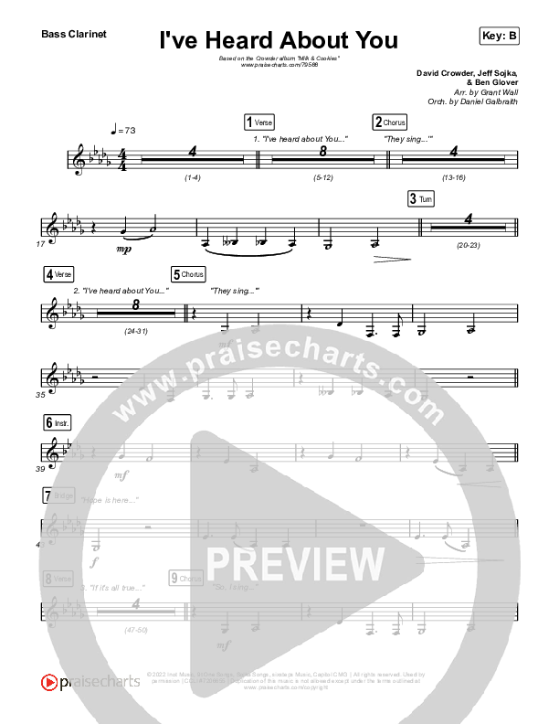 I've Heard About You Bass Clarinet (Crowder)