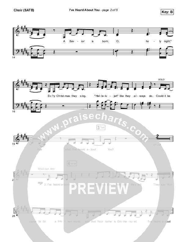 I've Heard About You Vocal Sheet (SATB) (Crowder)