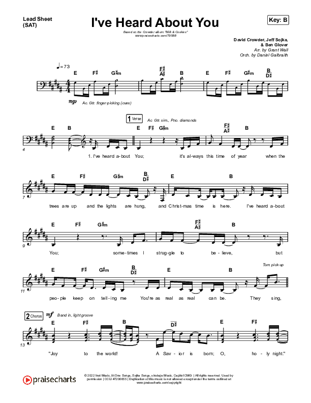 I've Heard About You Lead Sheet (SAT) (Crowder)