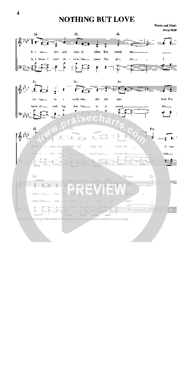 Nothing But Love Lead Sheet (The Cumberland Boys)