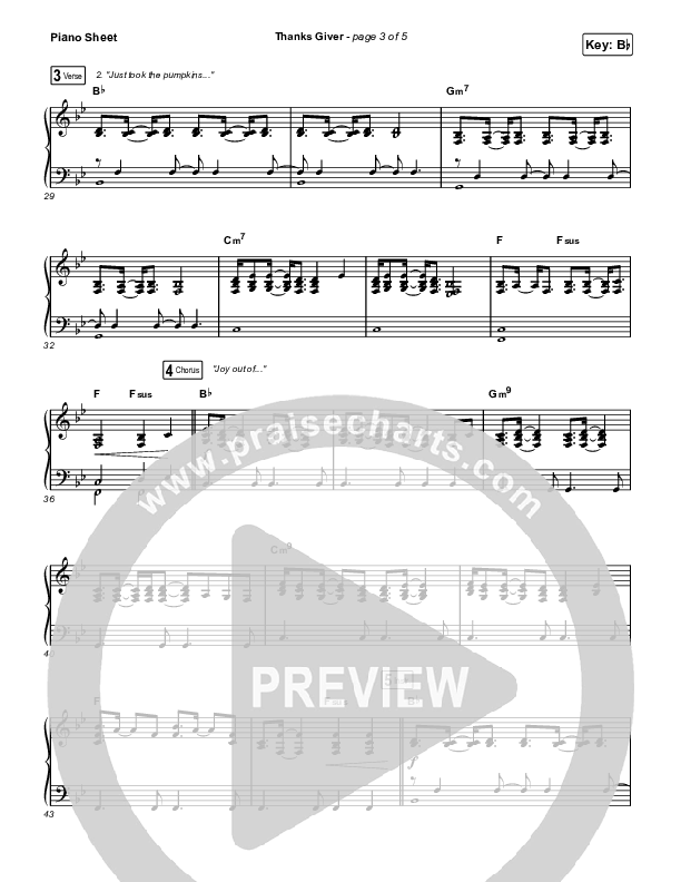 Thanks Giver Piano Sheet (Crowder)