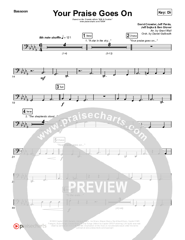 Your Praise Goes On Bassoon (Crowder)