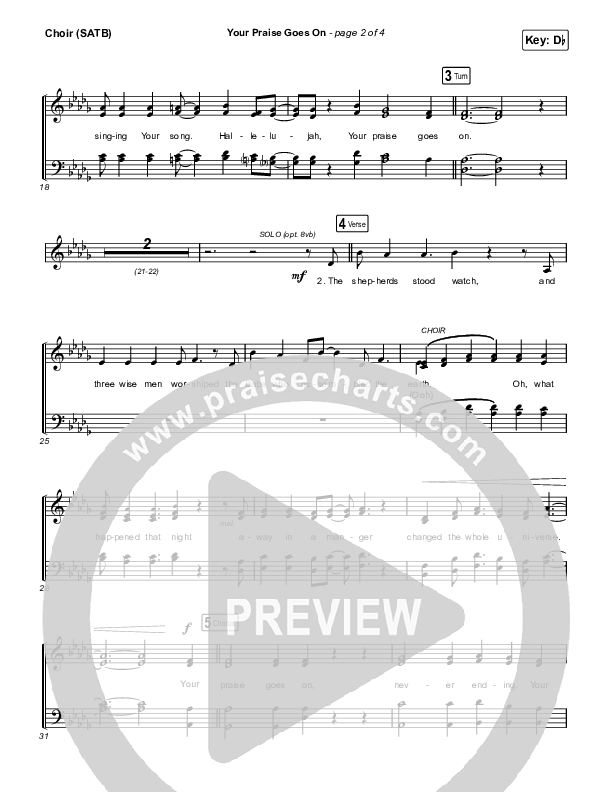 Your Praise Goes On Choir Sheet (SATB) (Crowder)