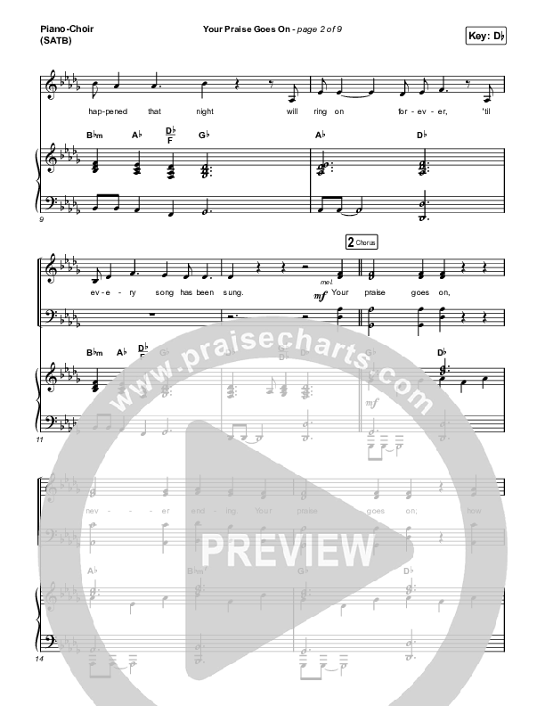 Your Praise Goes On Piano/Vocal (SATB) (Crowder)