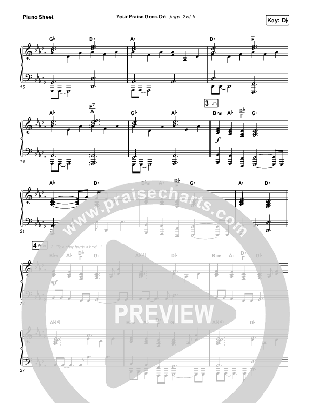 Your Praise Goes On Piano Sheet (Crowder)