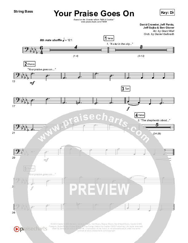 Your Praise Goes On String Bass (Crowder)