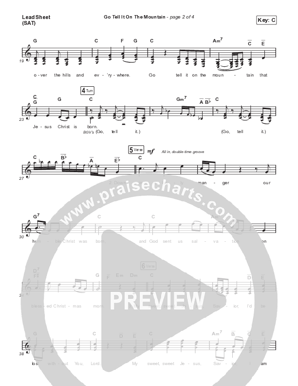 Go Tell It On The Mountain Lead Sheet (SAT) (Crowder / Ricky Skaggs)