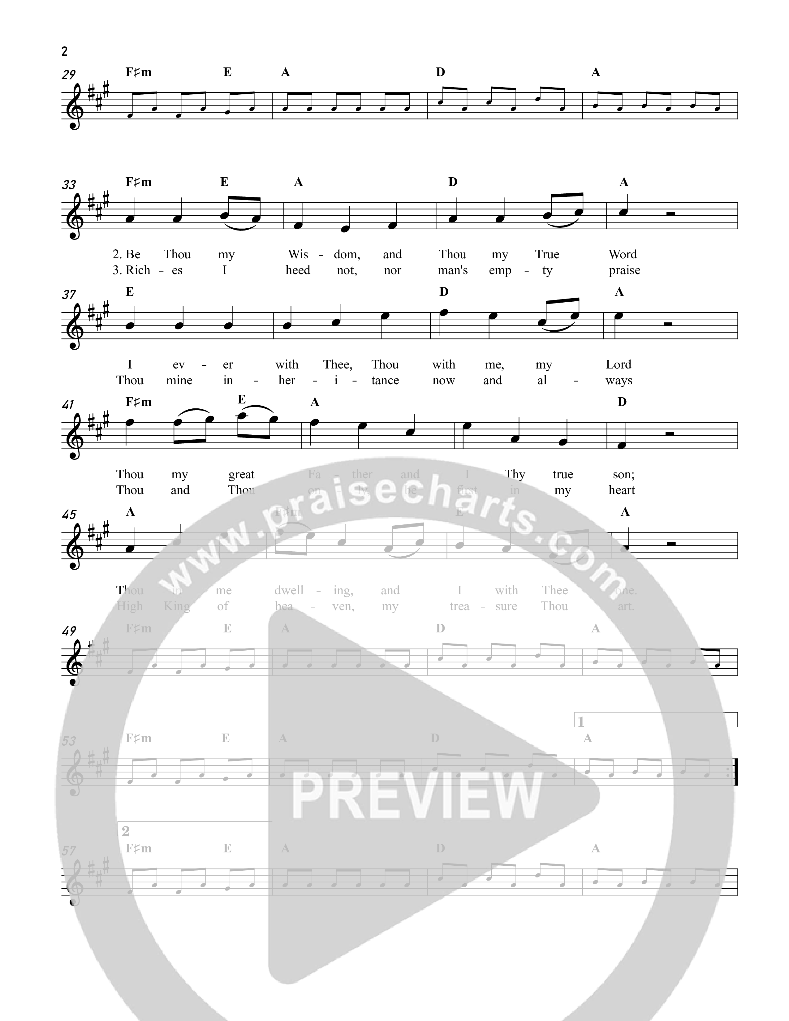 Be Thou My Vision  Lead Sheet Melody (Reawaken Hymns)