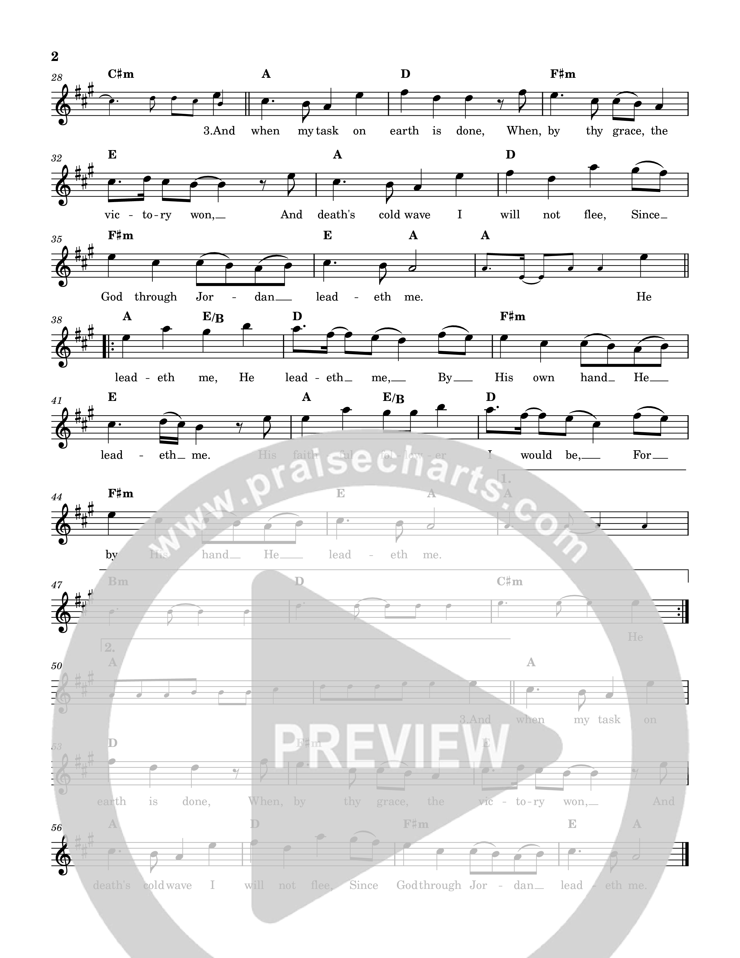 He Leadeth Me  Lead Sheet Melody (Reawaken Hymns)