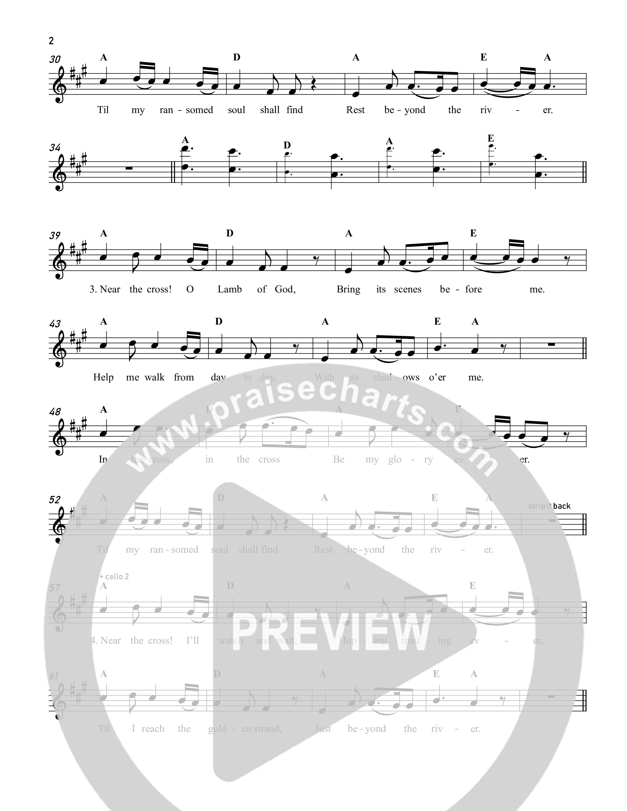 Near The Cross Lead Sheet Melody (Reawaken Hymns)