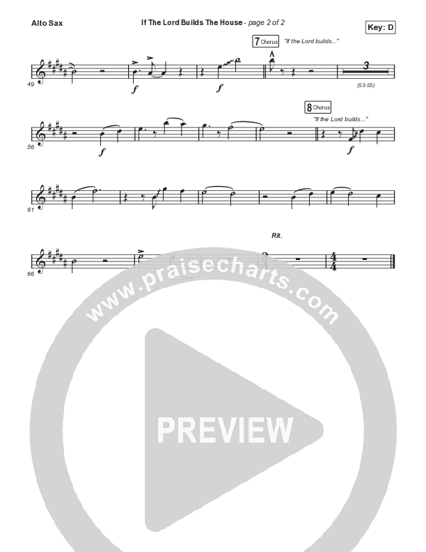 If The Lord Builds The House (Choral Anthem SATB) Alto Sax (Hope Darst / Jon Reddick / Arr. Mason Brown)