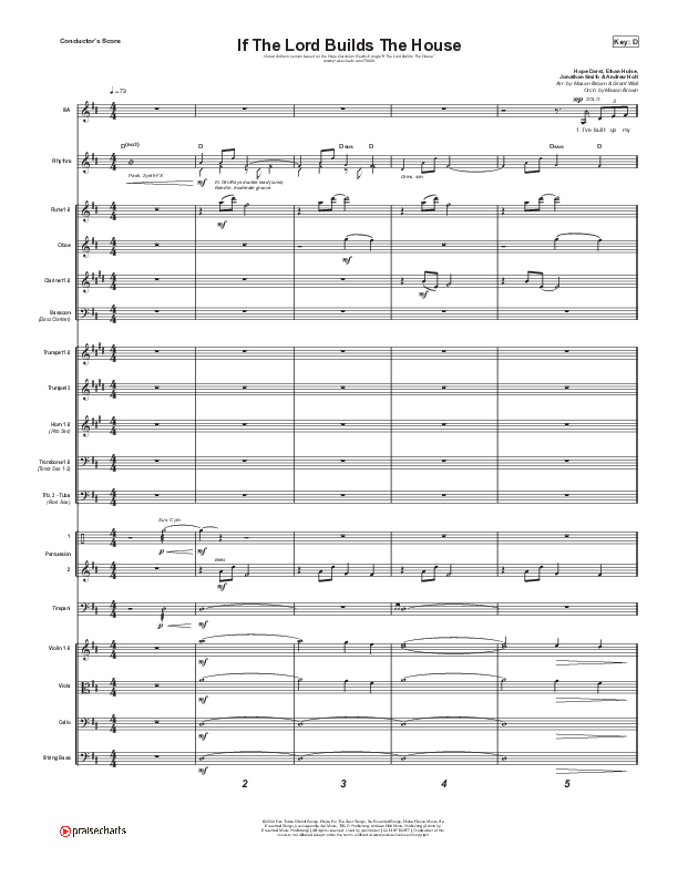 If The Lord Builds The House (Choral Anthem SATB) Conductor's Score (Hope Darst / Jon Reddick / Arr. Mason Brown)