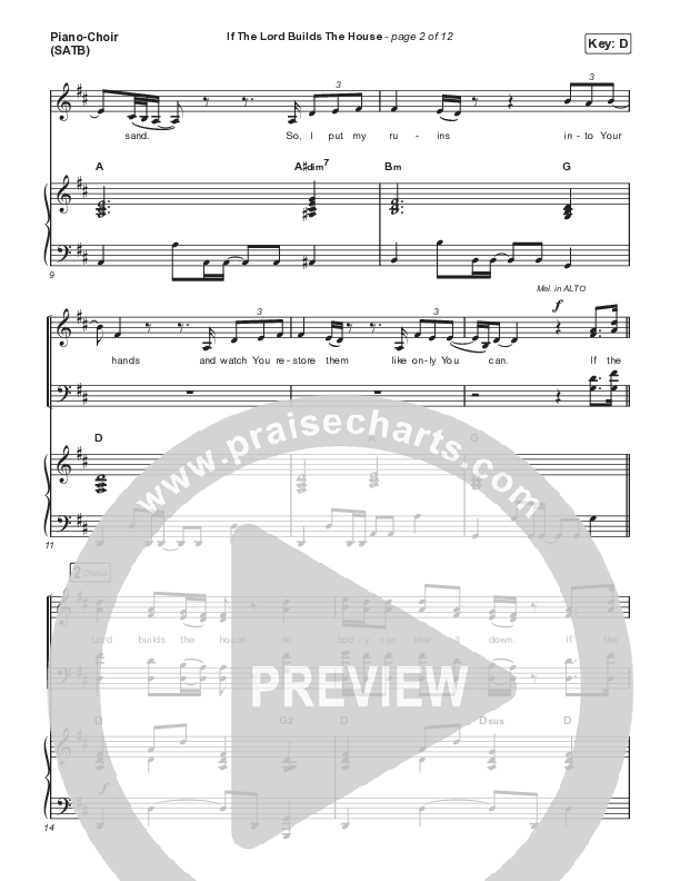 If The Lord Builds The House (Choral Anthem SATB) Piano/Vocal (SATB) (Hope Darst / Jon Reddick / Arr. Mason Brown)