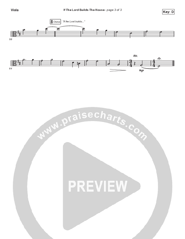 If The Lord Builds The House (Choral Anthem SATB) Viola (Hope Darst / Jon Reddick / Arr. Mason Brown)