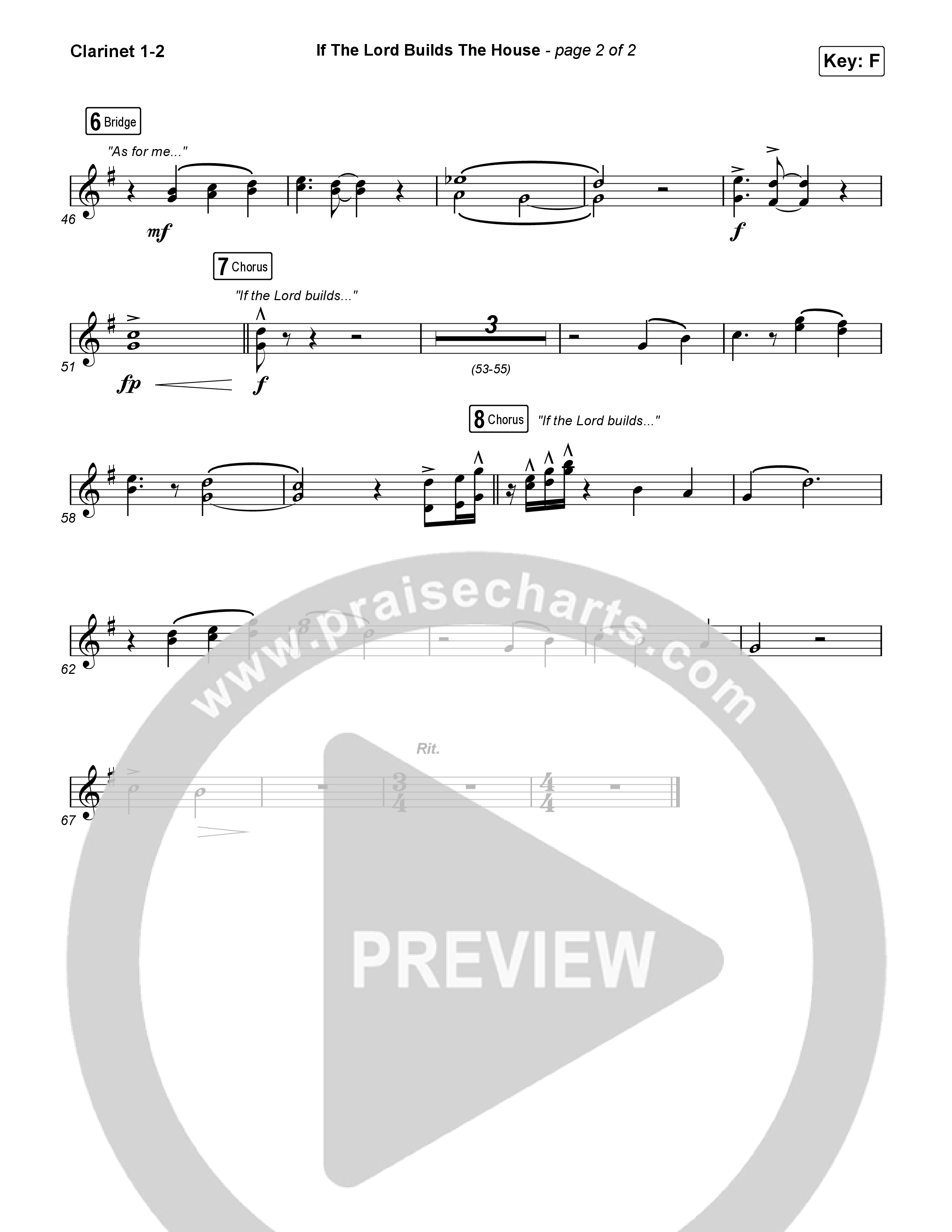 If The Lord Builds The House (Worship Choir SAB) Clarinet 1/2 (Hope Darst / Jon Reddick / Arr. Mason Brown)