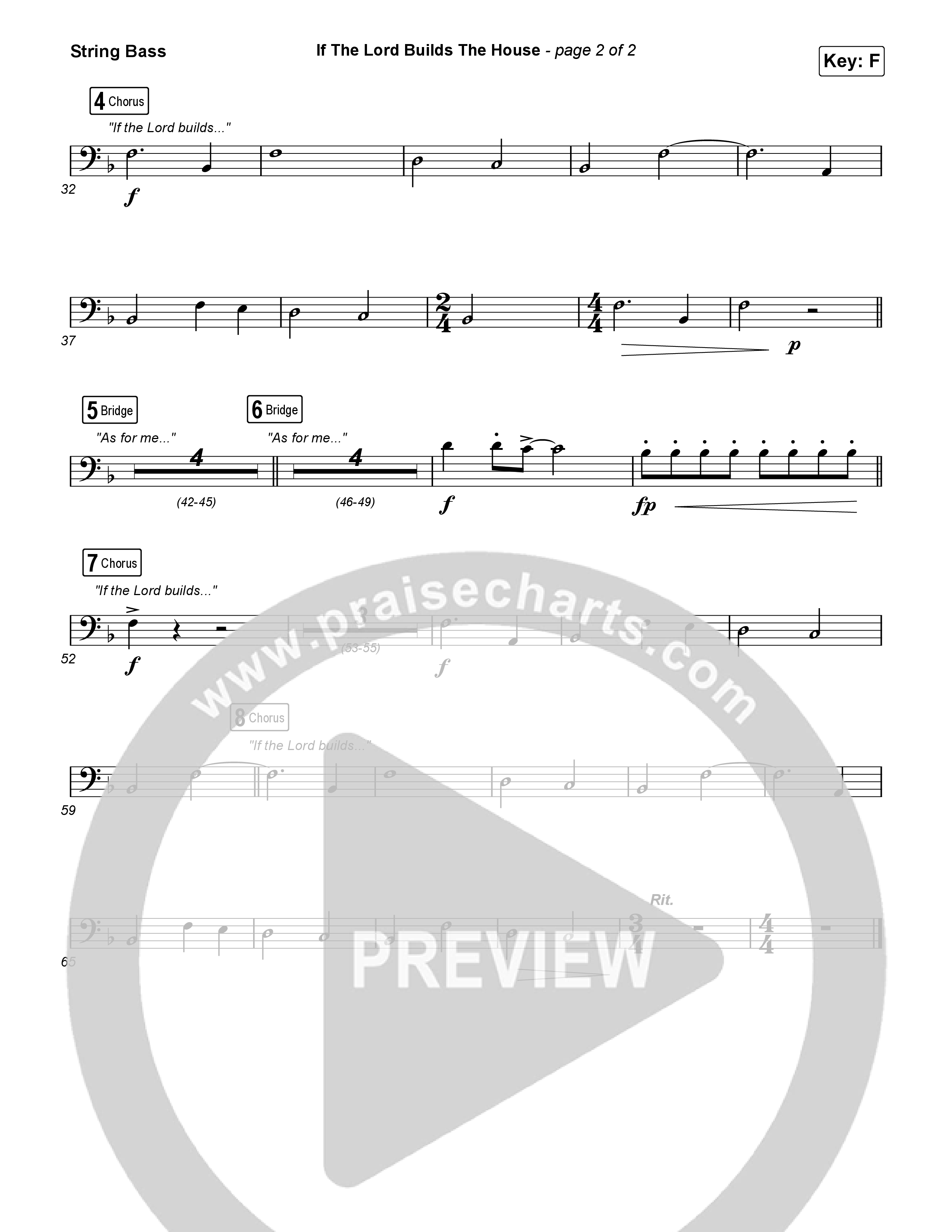 If The Lord Builds The House (Worship Choir SAB) String Bass (Hope Darst / Jon Reddick / Arr. Mason Brown)