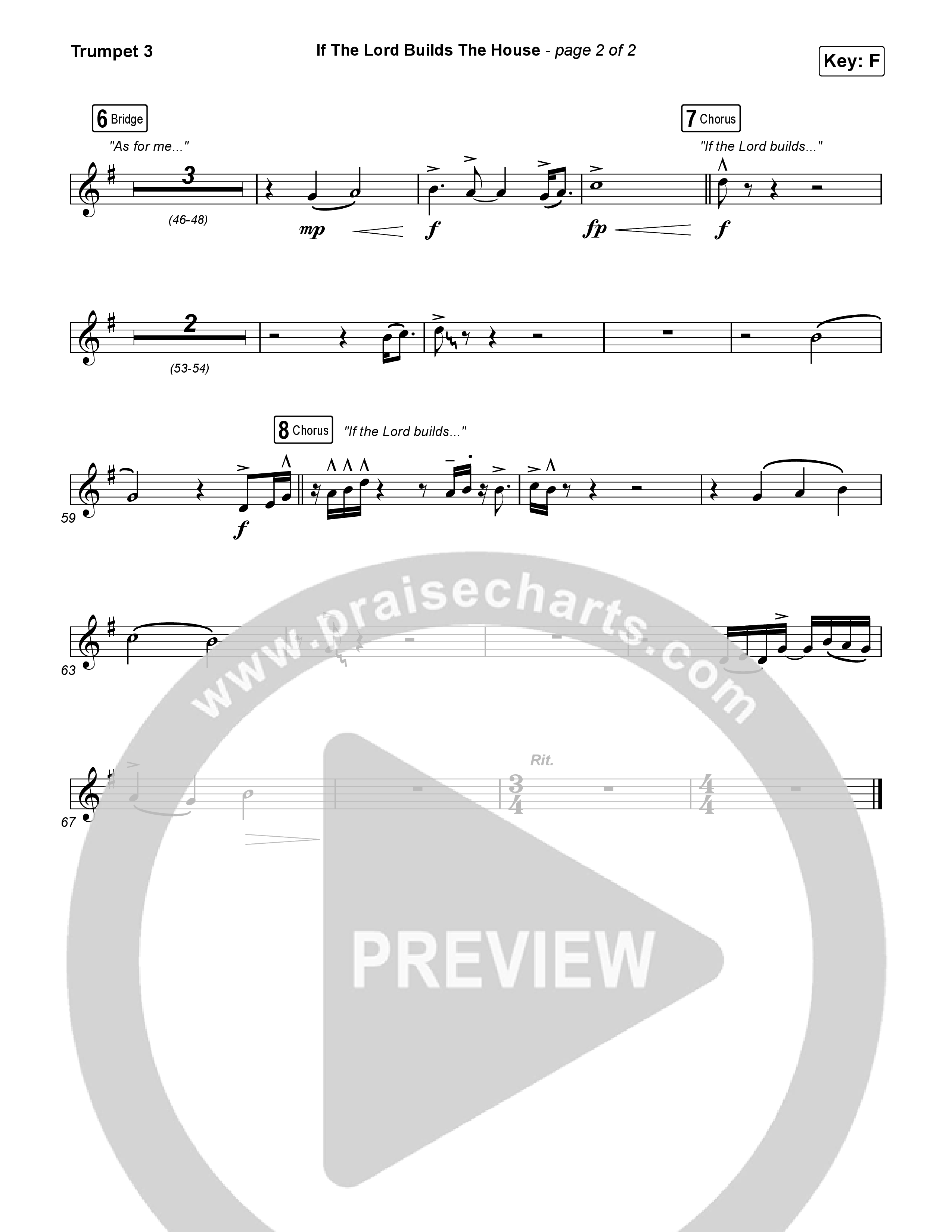 If The Lord Builds The House (Worship Choir SAB) Trumpet 3 (Hope Darst / Jon Reddick / Arr. Mason Brown)