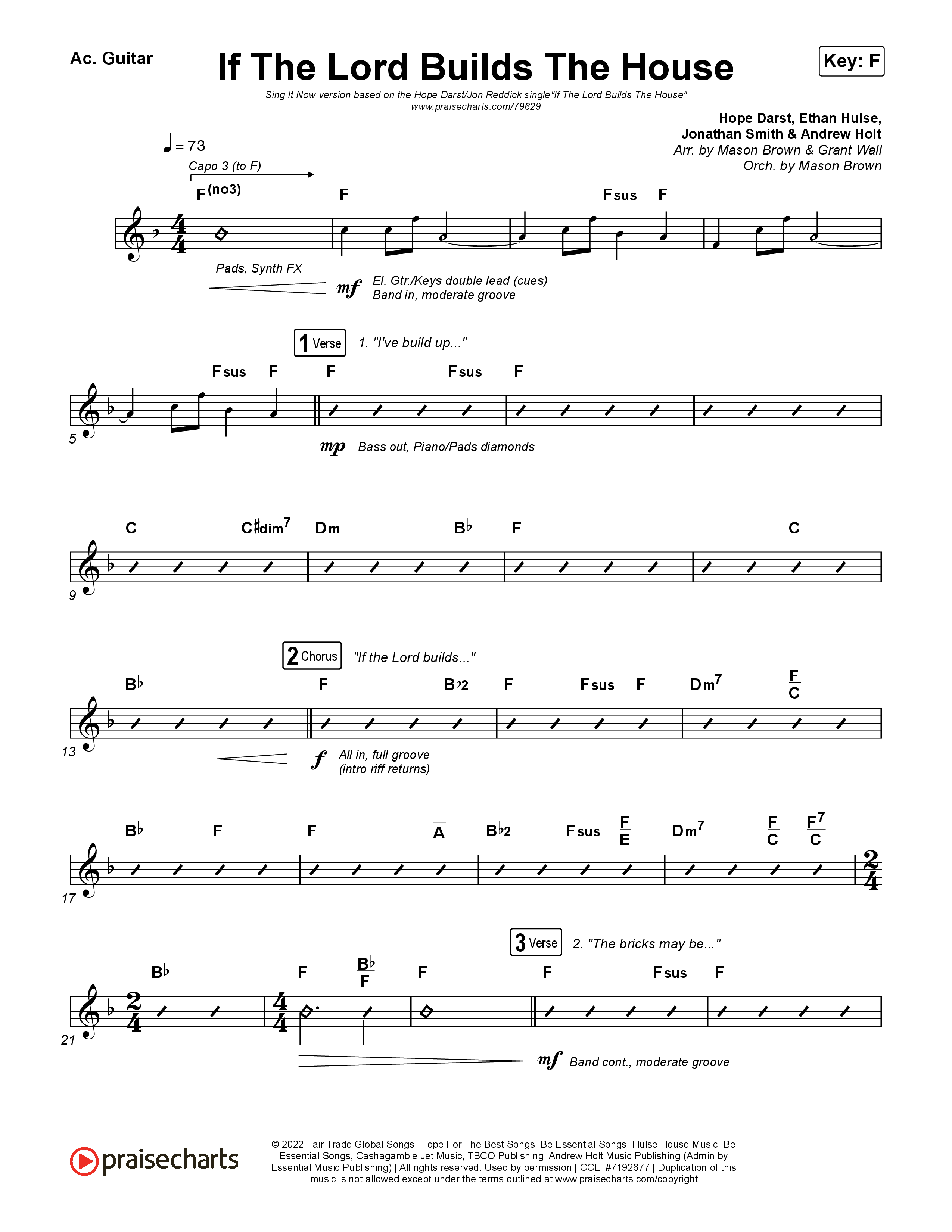 If The Lord Builds The House (Sing It Now SATB) Acoustic Guitar (Hope Darst / Jon Reddick / Arr. Mason Brown)