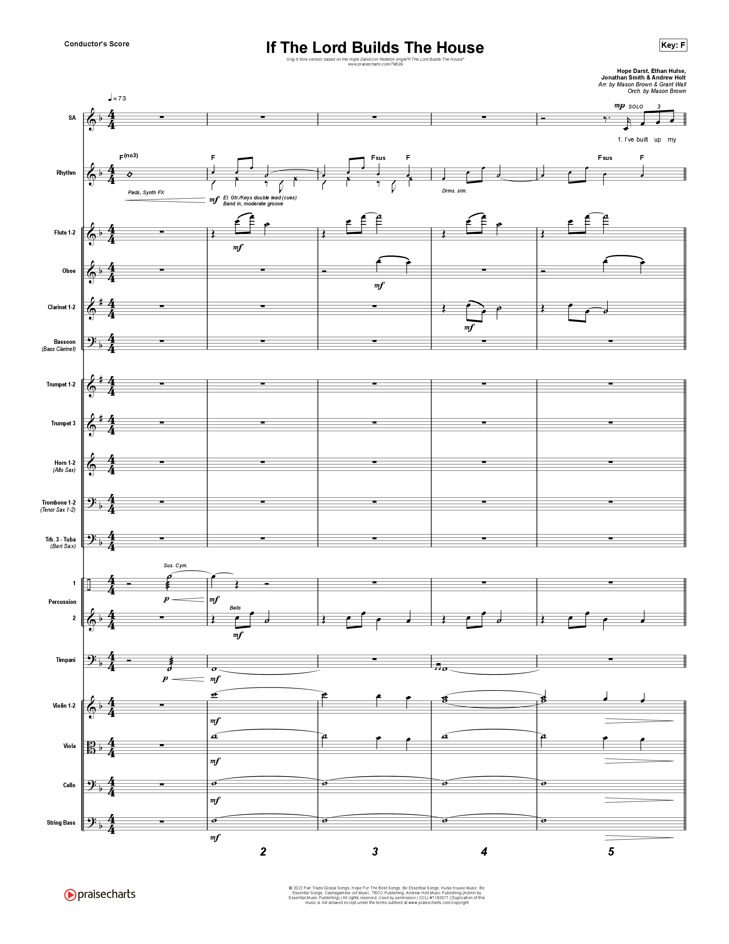 If The Lord Builds The House (Sing It Now SATB) Conductor's Score (Hope Darst / Jon Reddick / Arr. Mason Brown)