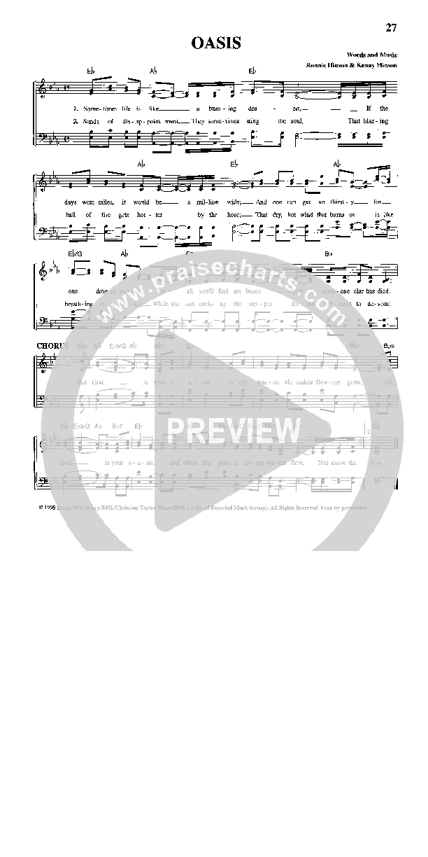 Oasis Lead Sheet (The New Hinsons)