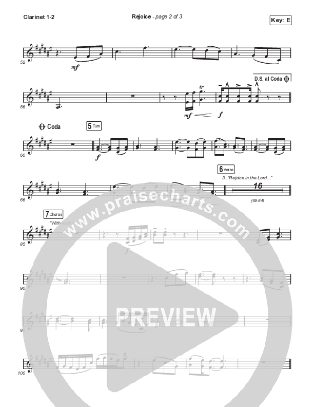 Rejoice (Choral Anthem SATB) Clarinet 1,2 (Keith & Kristyn Getty / Rend Collective / Arr. Mason Brown)