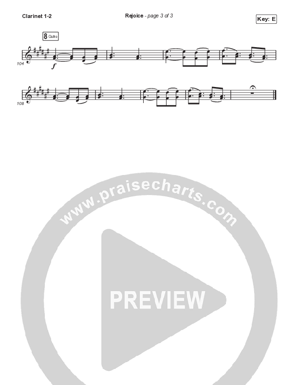 Rejoice (Choral Anthem SATB) Clarinet 1/2 (Keith & Kristyn Getty / Rend Collective / Arr. Mason Brown)