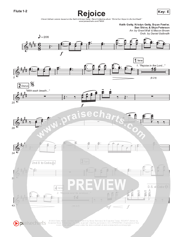 Rejoice (Choral Anthem SATB) Flute Sheet Music PDF (Keith & Kristyn