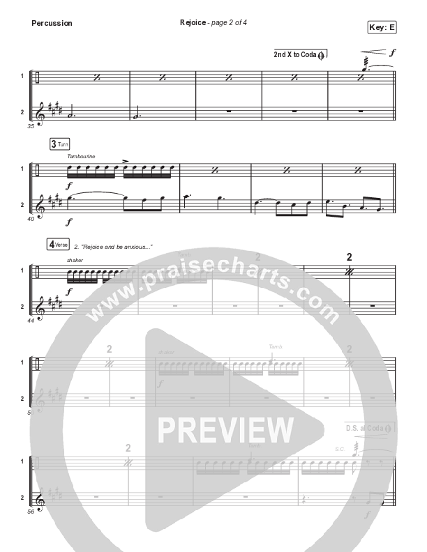 Rejoice (Choral Anthem SATB) Percussion (Keith & Kristyn Getty / Rend Collective / Arr. Mason Brown)